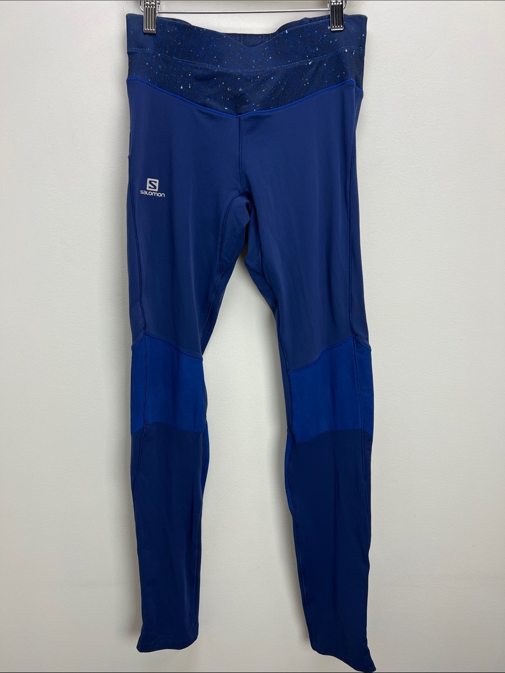 Salomon AdvancedSkin Warm Running Tights Hiking Leggings Blue Womens Medium